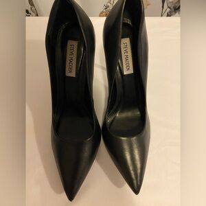 Black Leather Steve Madden Stiletto High Heels Size 9